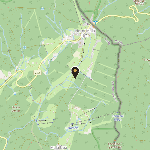 Mapa polohy penzionu Černava v Horní Malé Úpě